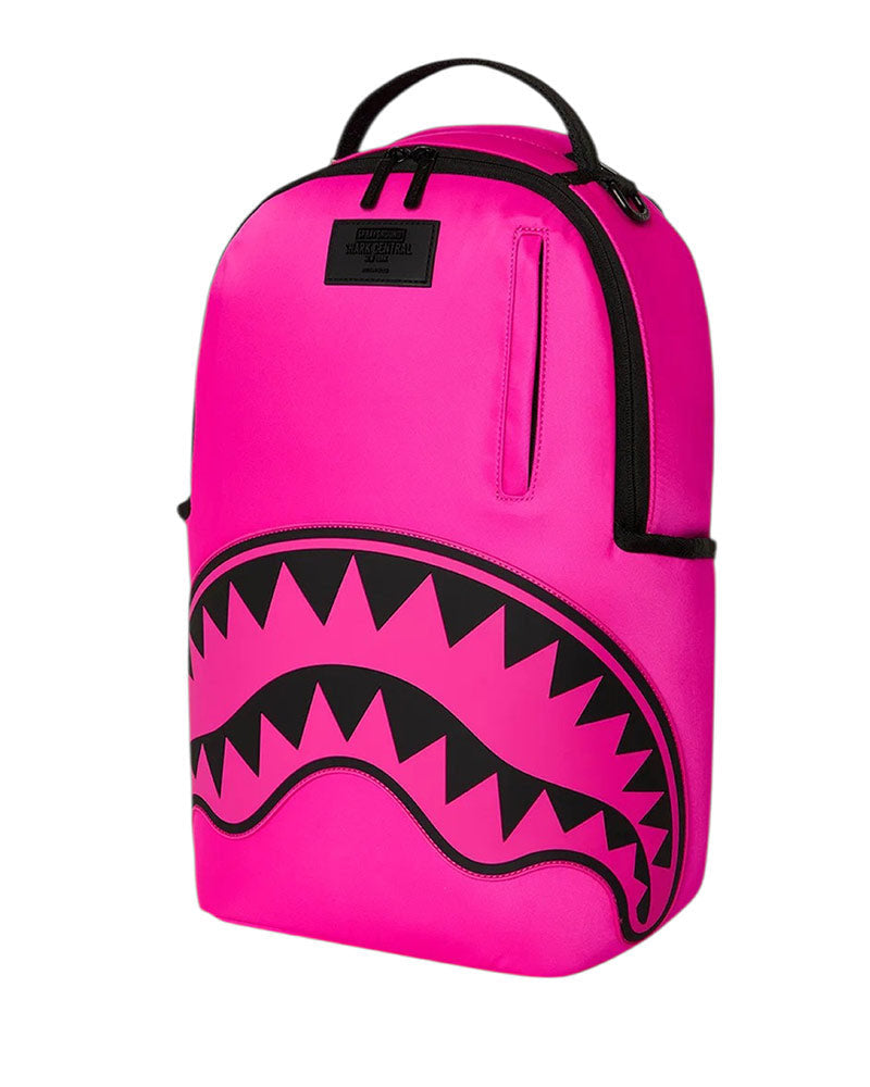 SHARK CENTRAL WHITE STENCIL SHARK PINK NYLON BACKPACK - Accessori - SPRAYGROUND