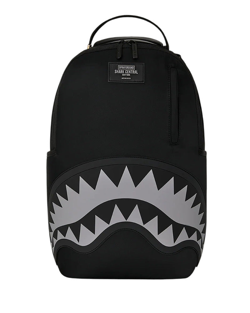 SHARK CENTRAL BLACK NYLON GRAY EMBOSSED BACKPACK - Accessori - SPRAYGROUND