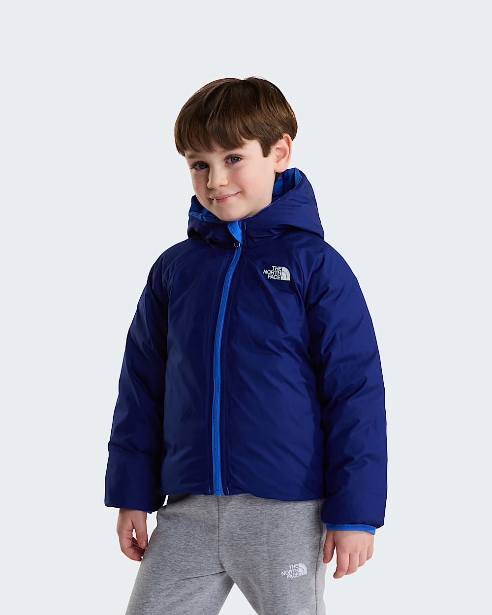 KID REVERSIBLE PERRITO HOODED JACKET ACTIVE BLUE - ABBIGLIAMENTO - THE NORTH FACE