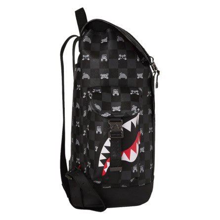 GRAY PEEKING CHARACTER CHECK MONTE CARLO BACKPACK - Accessori - SPRAYGROUND