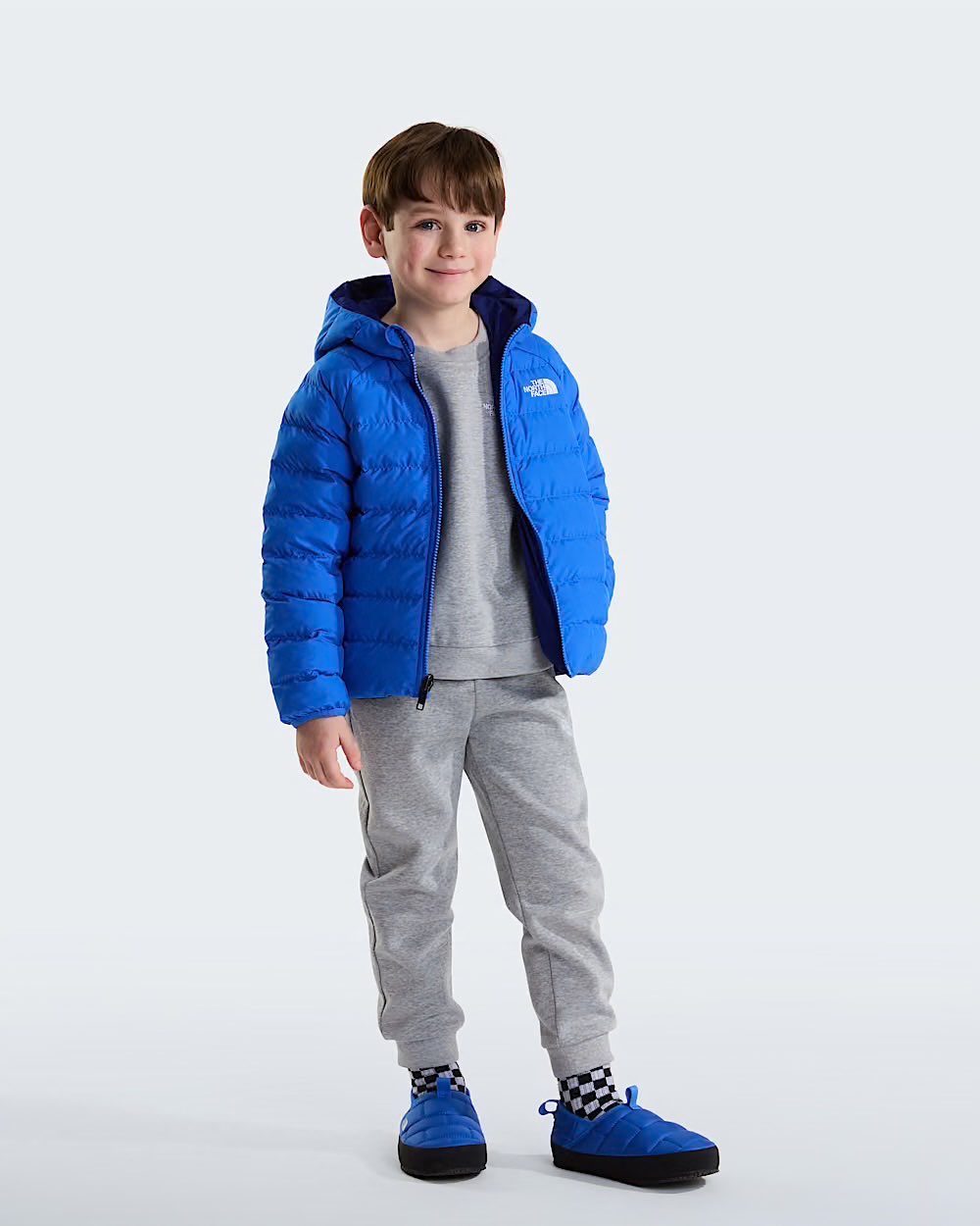 KID REVERSIBLE PERRITO HOODED JACKET ACTIVE BLUE - ABBIGLIAMENTO - THE NORTH FACE
