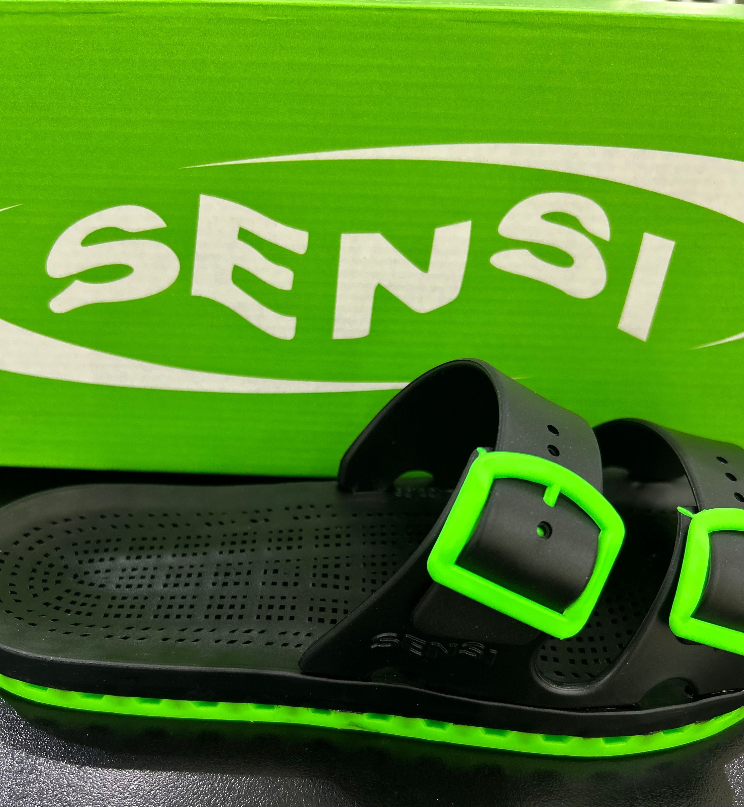 LA JOLLA BLACK FLUO VERDE - Accessori calzature - SENSI