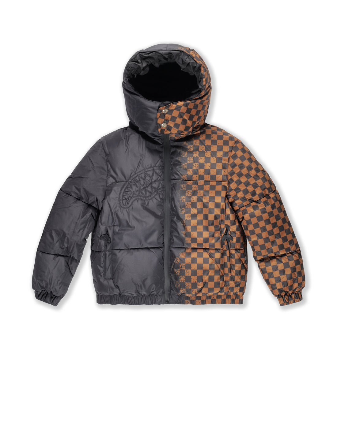 BLACK SPRAY CHECKERED DOWN JACKET - ABBIGLIAMENTO - SPRAYGROUND