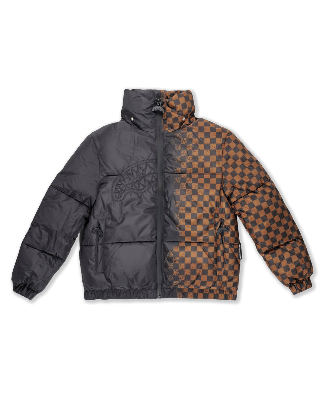BLACK SPRAY CHECKERED DOWN JACKET - ABBIGLIAMENTO - SPRAYGROUND