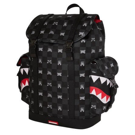 GRAY PEEKING CHARACTER CHECK MONTE CARLO BACKPACK - Accessori - SPRAYGROUND