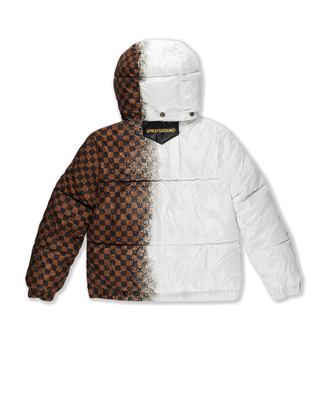WHITE SPRAY CHECKERED DOWN JACKET - ABBIGLIAMENTO - SPRAYGROUND