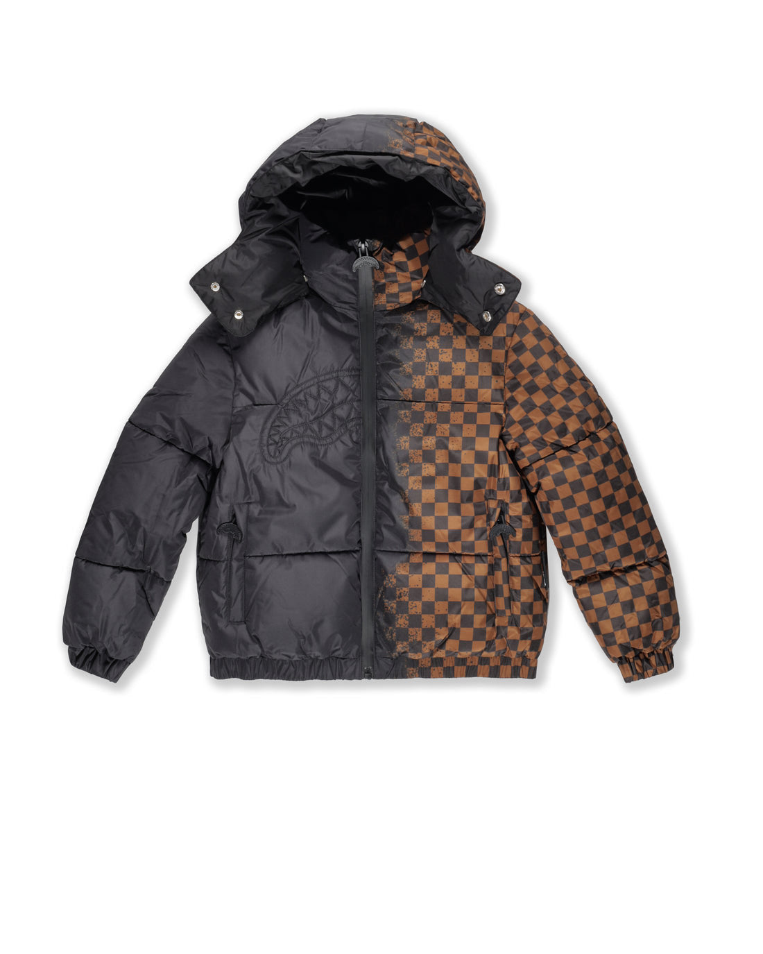 BLACK SPRAY CHECKERED DOWN JACKET - ABBIGLIAMENTO - SPRAYGROUND