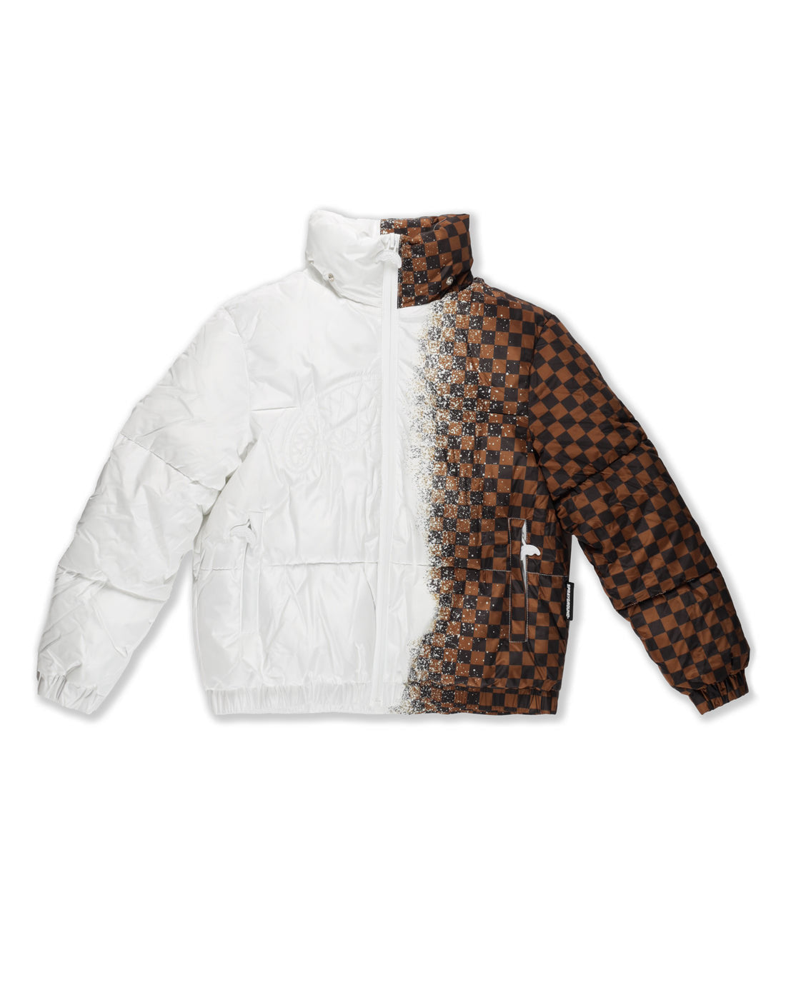 WHITE SPRAY CHECKERED DOWN JACKET - ABBIGLIAMENTO - SPRAYGROUND