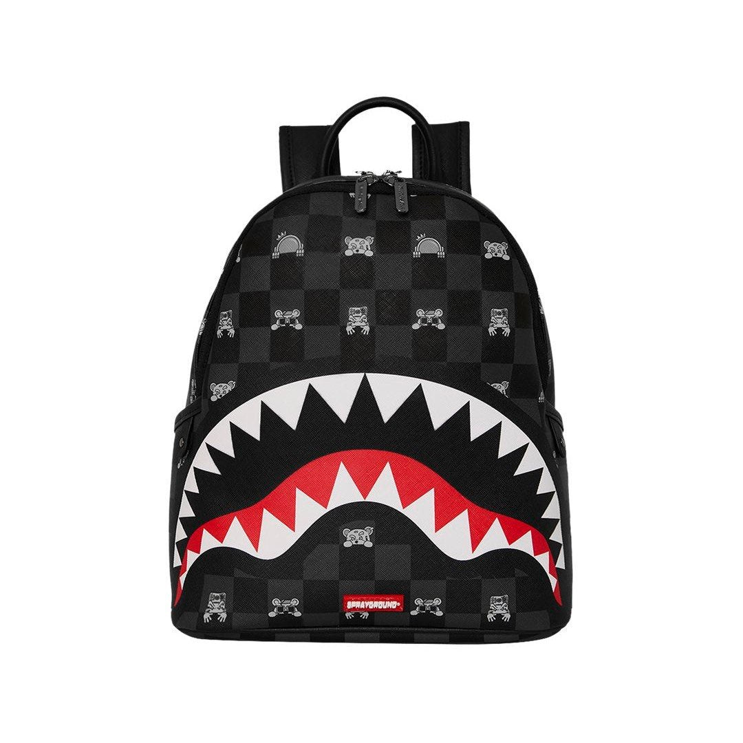 GRAY PEEKING CHARACTER CHECK SAVAGE BACKPACK - Accessori - SPRAYGROUND