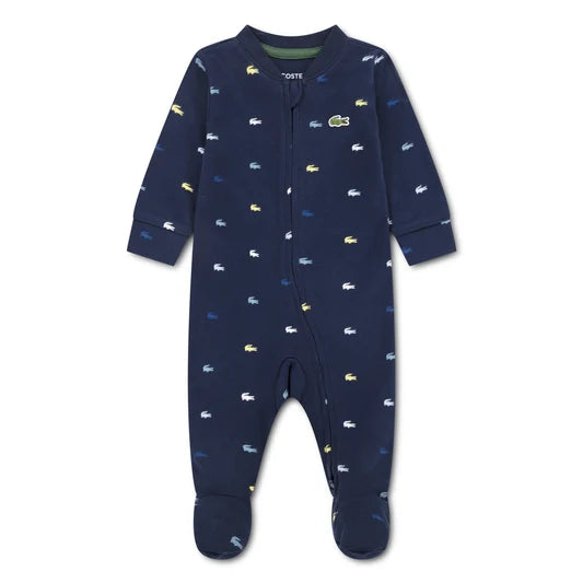 LCN FOOTED CROCO PRINT COVERAL BLU - ABBIGLIAMENTO - LACOSTE