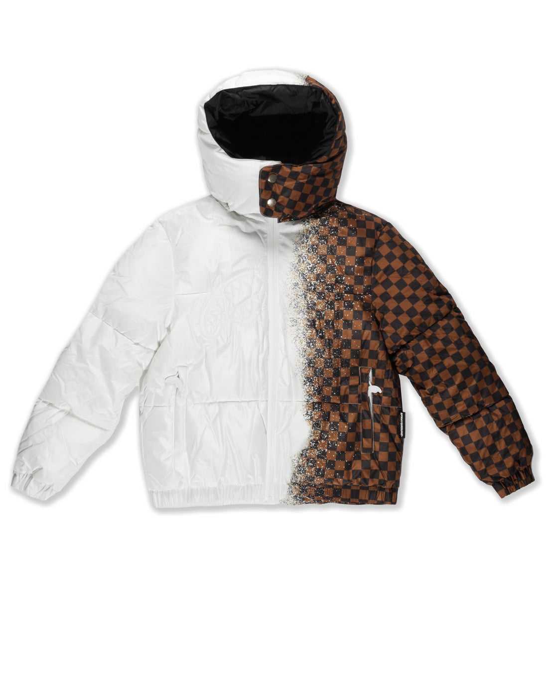 WHITE SPRAY CHECKERED DOWN JACKET - ABBIGLIAMENTO - SPRAYGROUND