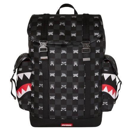 GRAY PEEKING CHARACTER CHECK MONTE CARLO BACKPACK - Accessori - SPRAYGROUND