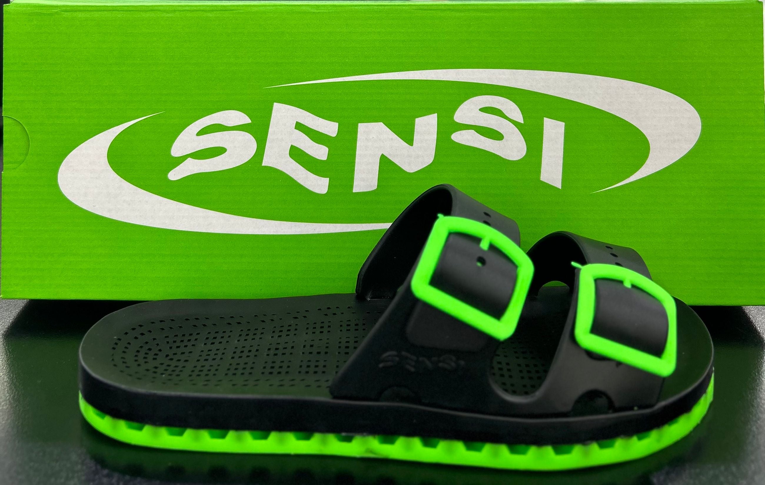 LA JOLLA BLACK FLUO VERDE - Accessori calzature - SENSI