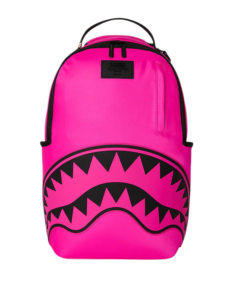 SHARK CENTRAL WHITE STENCIL SHARK PINK NYLON BACKPACK - Accessori - SPRAYGROUND